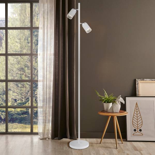 Lampadaire Korben Fer - 2 ampoules - Blanc