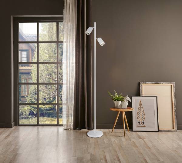 Lampadaire Korben Fer - 2 ampoules - Blanc