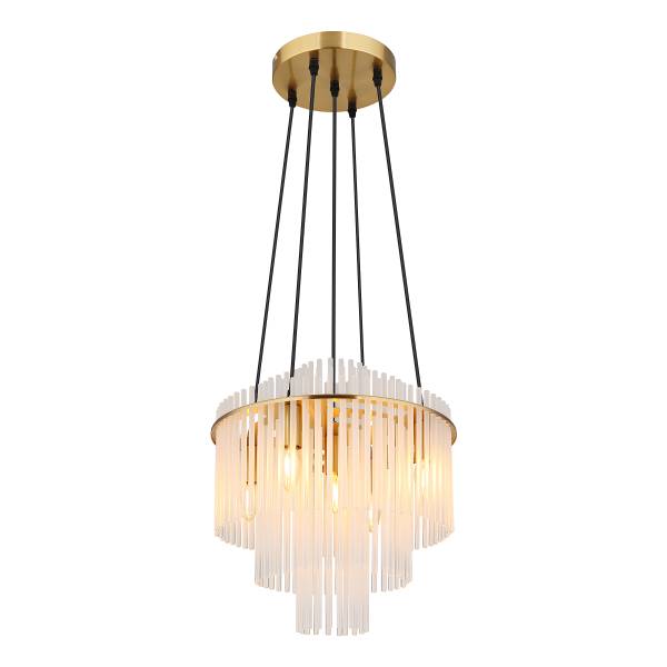 Lampada a sospensione Gorley G Vetro trasparente / Ferro - 5 punto luce - Bianco