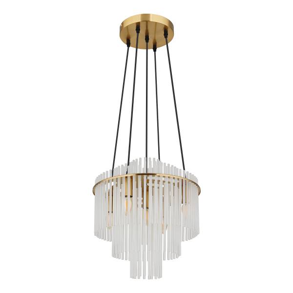 Lampada a sospensione Gorley G Vetro trasparente / Ferro - 5 punto luce - Bianco