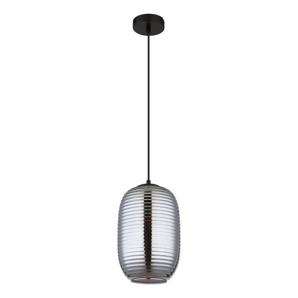 Lampada a sospensione Jefrey C Vetro fumè / Ferro - 1 punti luce - Grigio