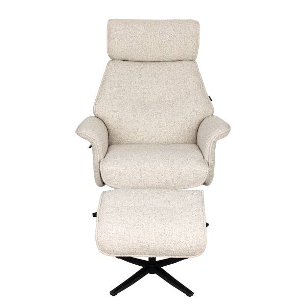 Poltrona reclinabile LURNEA Tessuto Bouclé Seray: crema