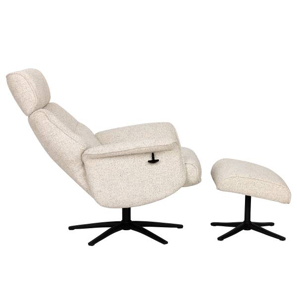 Poltrona reclinabile LURNEA Tessuto Bouclé Seray: crema