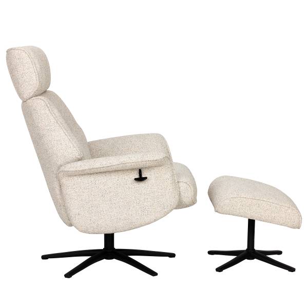 Poltrona reclinabile LURNEA Tessuto Bouclé Seray: crema