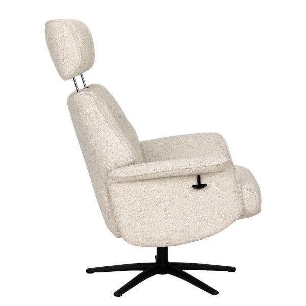 Poltrona reclinabile LURNEA Tessuto Bouclé Seray: crema