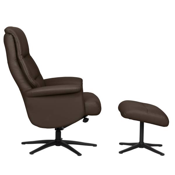 Relaxsessel LANGLO Echtleder Basia: Dunkelbraun