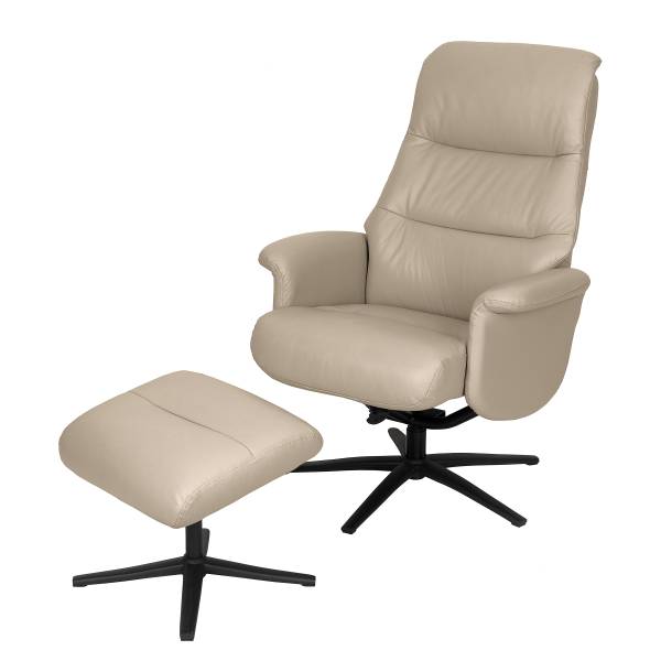 Relaxsessel LANGLO Echtleder Basia: Greige