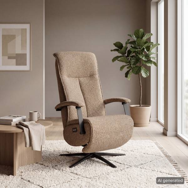 Relaxsessel Assail Bouclé Stoff Cloris: Hellbraun