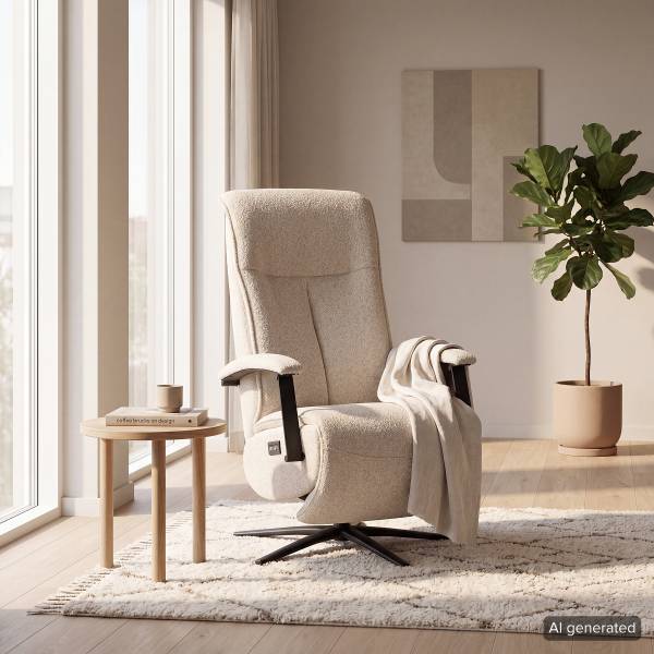 Relaxsessel Assail Bouclé Stoff Cloris: Beige