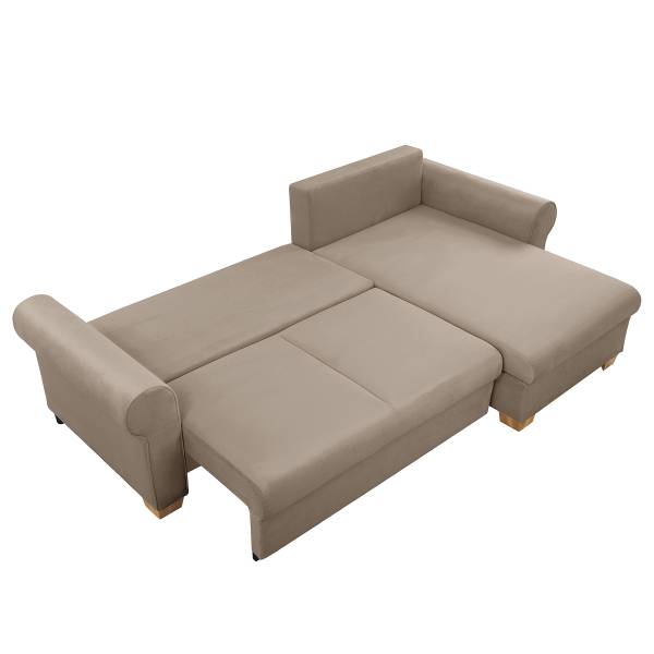 Divano letto angolare Nanre Microfibra Enza: cappuccino