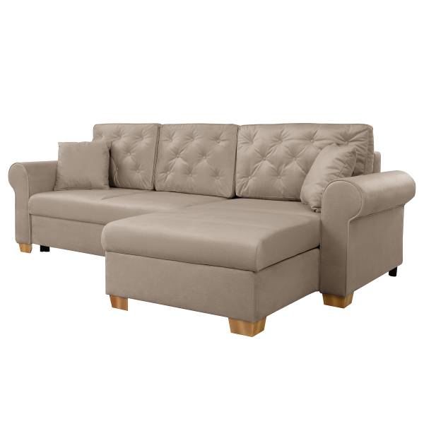 Divano letto angolare Nanre Microfibra Enza: cappuccino