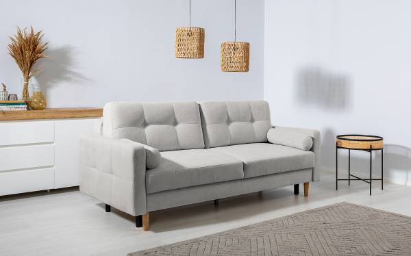 Canapé-lit Vasai Microfibre Enza: Gris platine