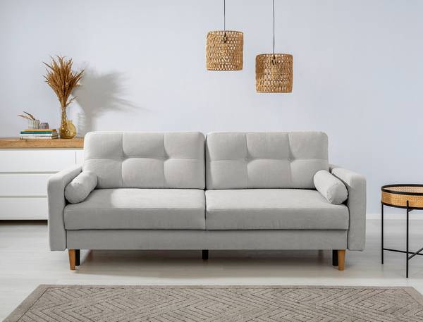 Canapé-lit Vasai Microfibre Enza: Gris platine