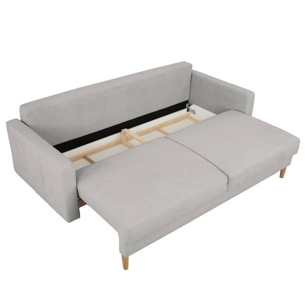 Canapé-lit Vasai Microfibre Enza: Gris platine