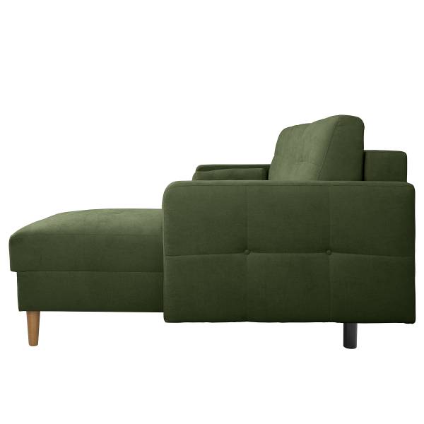 Ecksofa Vasai mit Schlaffunktion Microfaser Enza: Moosgrün