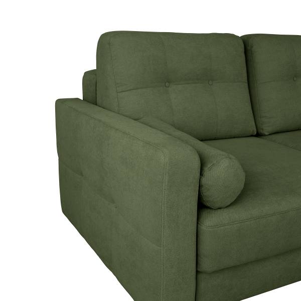 Ecksofa Vasai mit Schlaffunktion Microfaser Enza: Moosgrün