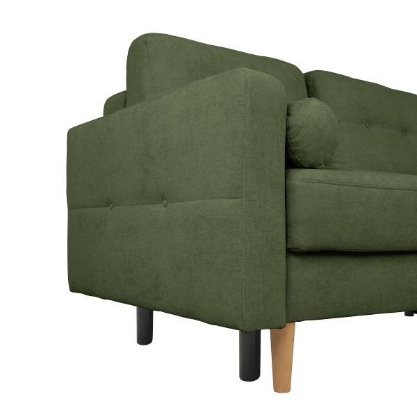 Ecksofa Vasai mit Schlaffunktion Microfaser Enza: Moosgrün