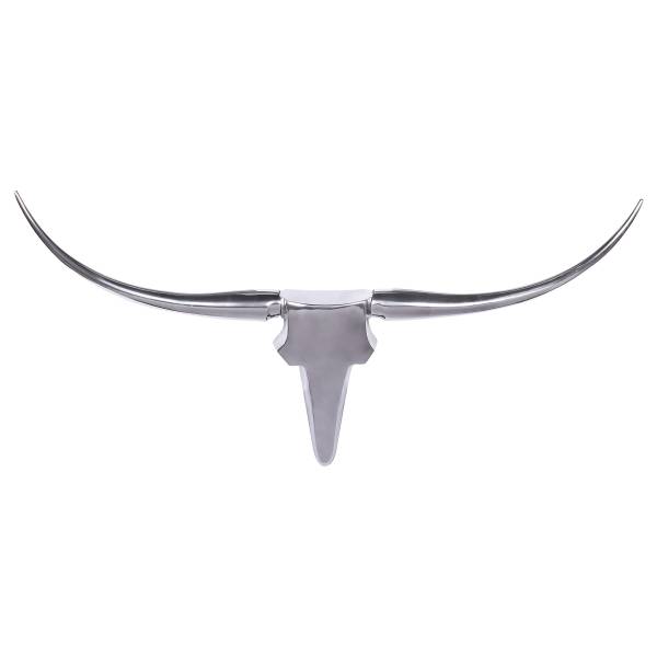 Decorazione murale Bull Argento - Alluminio fuso - 125 x 60 x 10 cm