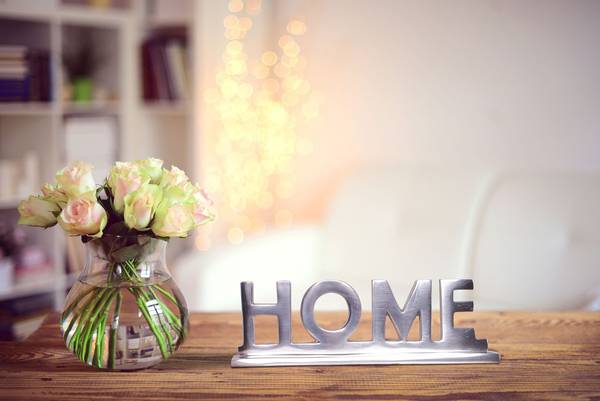 Decoratie Letters Home aluminium - zilverkleurig