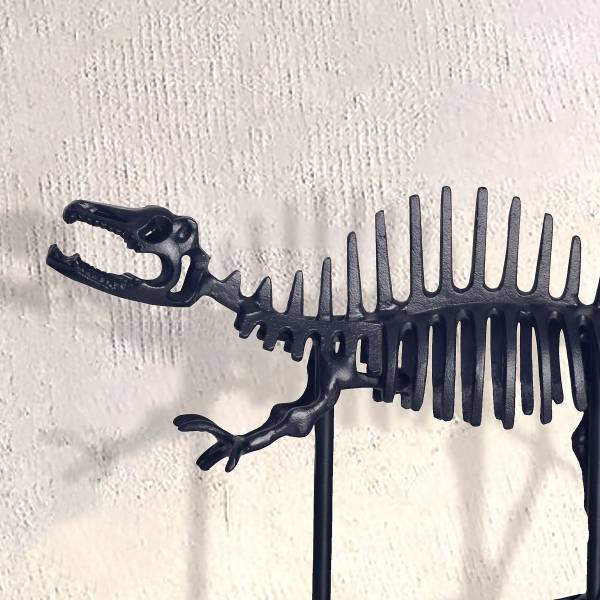 Scultura T-Rex Fossil Nero - Alluminio fuso - 62 x 33 x 12 cm