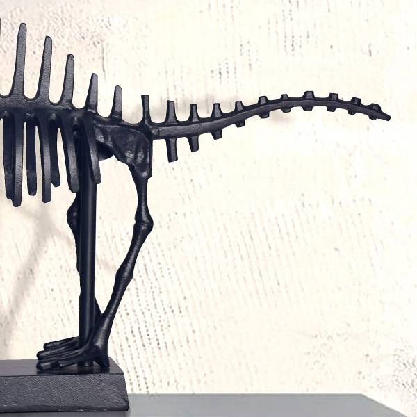 Scultura T-Rex Fossil Nero - Alluminio fuso - 62 x 33 x 12 cm