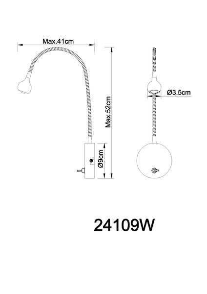 LED-wandlamp Serpent ijzer/acrylglas - 1-lichts