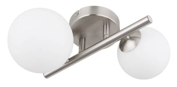 LED-Wandleuchte Riha Opalglas / Eisen - 2-flammig