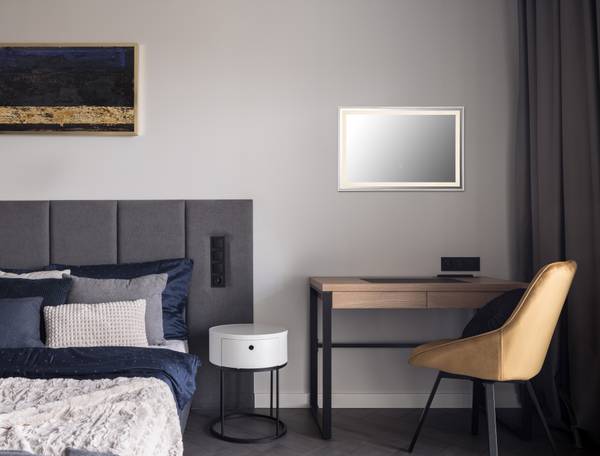 Wandspiegel met verlichting Rivas type E spiegelglas/ijzer - 1-lichts