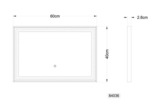 Wandspiegel met verlichting Rivas type E spiegelglas/ijzer - 1-lichts
