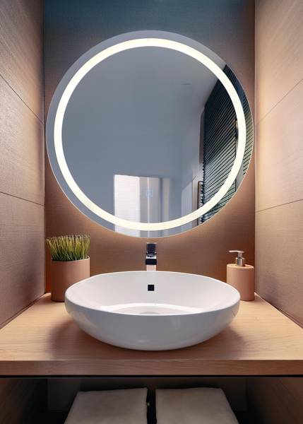 Wandspiegel met verlichting Rivas type B spiegelglas/metaal - 1-lichts