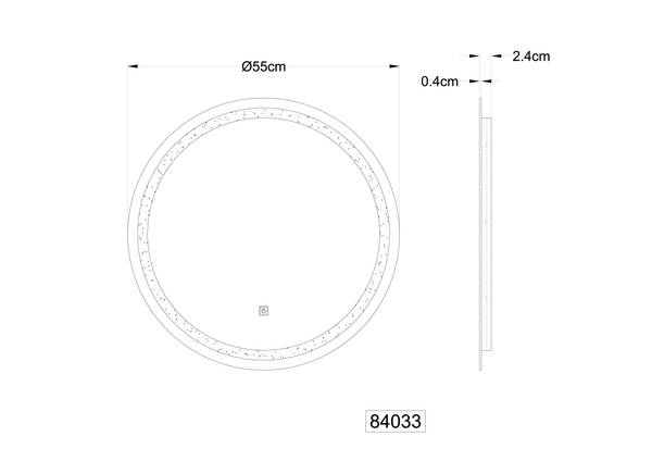 Wandspiegel met verlichting Rivas type B spiegelglas/metaal - 1-lichts