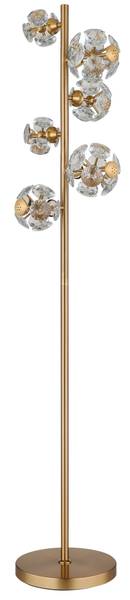 Lampada da terra LED Virina Cristallo / Ferro - 1 punto luce - Dorato