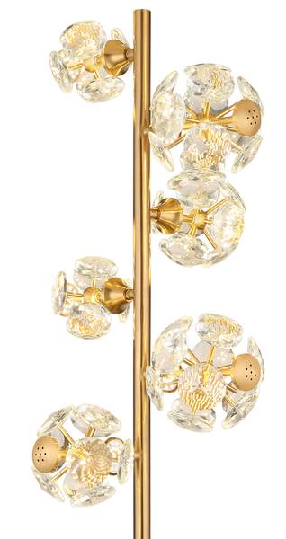 Lampada da terra LED Virina Cristallo / Ferro - 1 punto luce - Dorato