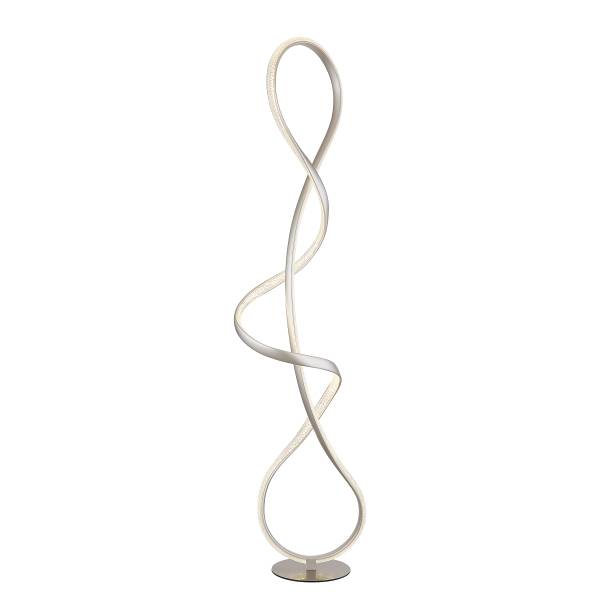 Lampada da terra LED Swirl Vetro acrilico / Ferro - 1 punto luce - Argento