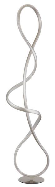 Lampada da terra LED Swirl Vetro acrilico / Ferro - 1 punto luce - Argento