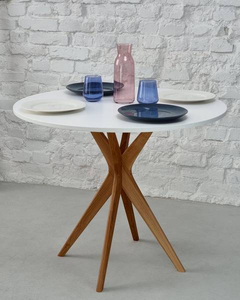 Esstisch Lynda rund Durchmesser: 70 cm - Braun
