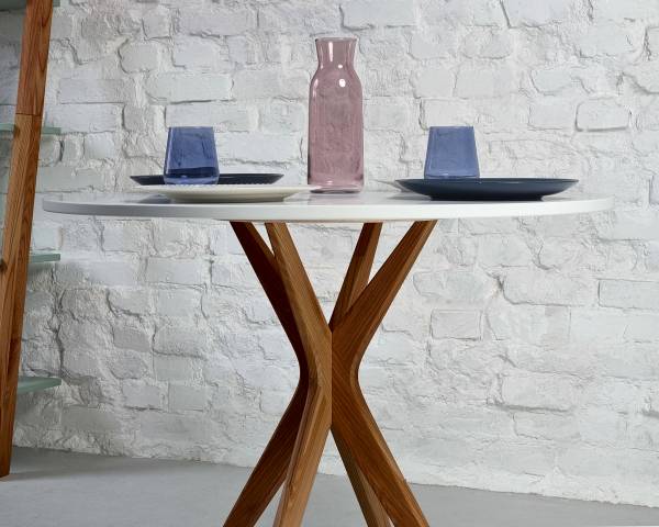 Esstisch Lynda rund Durchmesser: 70 cm - Braun