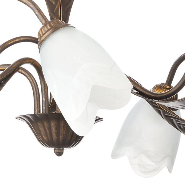 Kroonluchter Sonia gesatineerd glas/ijzer - Aantal lichtbronnen: 5