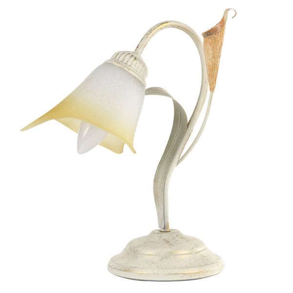 Lampe de table Lucrezia Verre satiné / Fer - 1 ampoule - Blanc