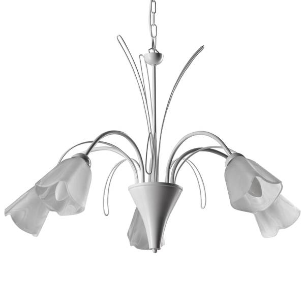Kroonluchter Antea transparant glas/ijzer - 5-lichts