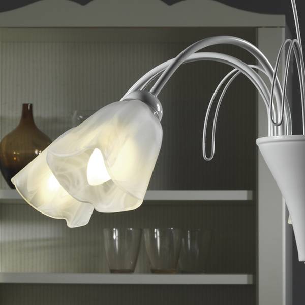 Kroonluchter Antea transparant glas/ijzer - 5-lichts