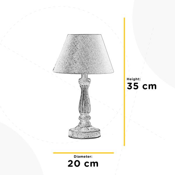 Tischleuchte Raffy Beige - Cotone - Ferro - 20 x 35 x 20 cm