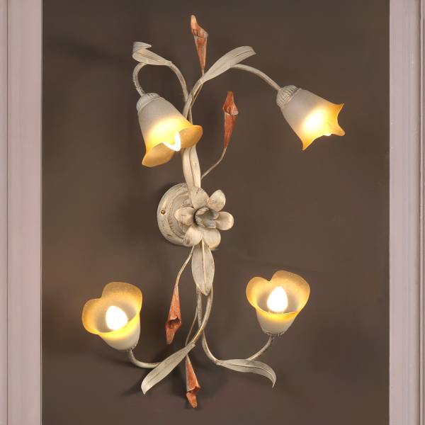 Plafondlamp Lucrezia type B gesatineerd glas/ijzer - 4-lichts - wit