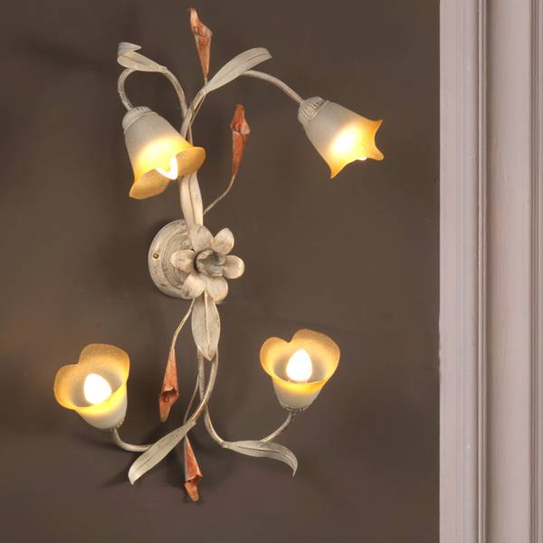 Plafondlamp Lucrezia type B gesatineerd glas/ijzer - 4-lichts - wit