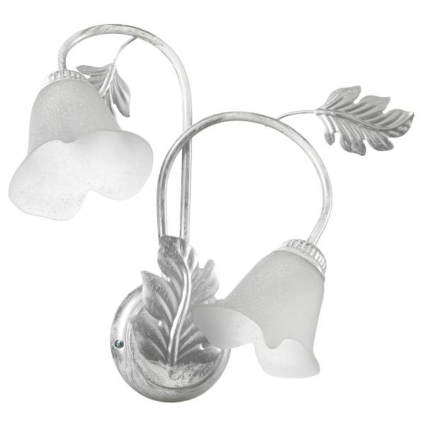 Wandleuchte Marilena Bianco - Ferro - Vetro satinato - 40 x 48 x 40 cm