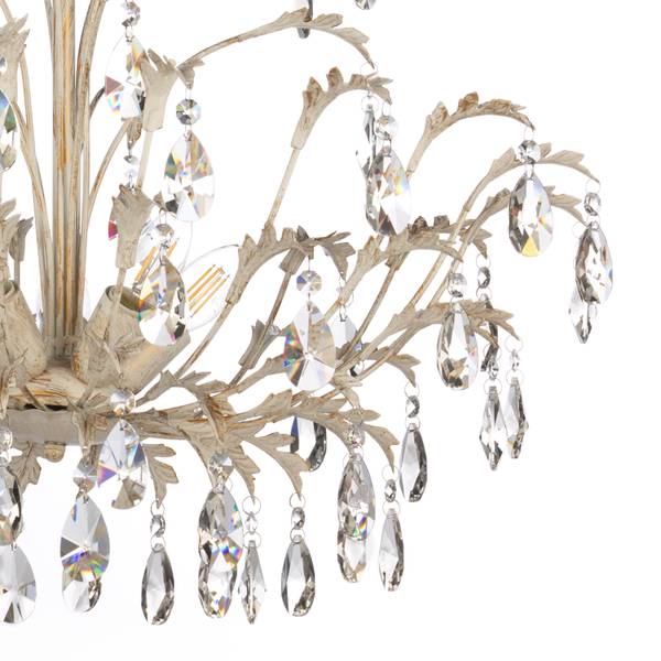 Kronleuchter Cesta Bianco - Ferro - Vetro trasparente - 55 x 85 x 55 cm