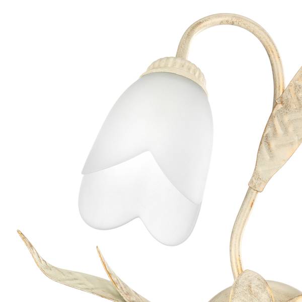 Deckenleuchte Doppio Giro Dorato - Bianco - Ferro - Vetro satinato - 50 x 18 x 50 cm