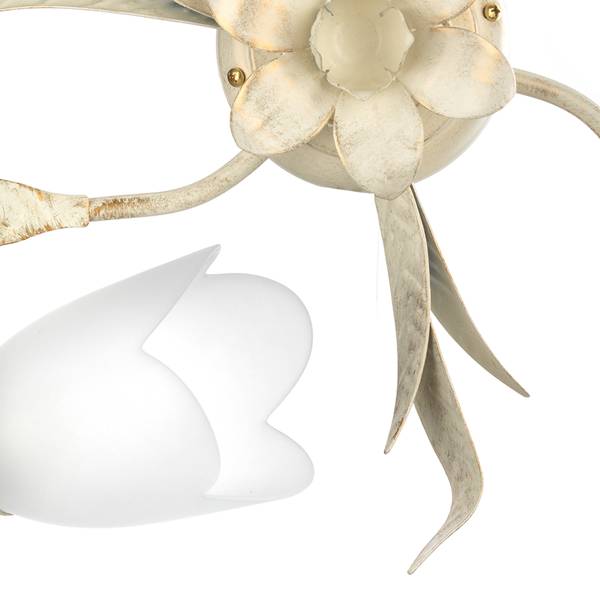 Deckenleuchte Doppio Giro Dorato - Bianco - Ferro - Vetro satinato - 50 x 18 x 50 cm