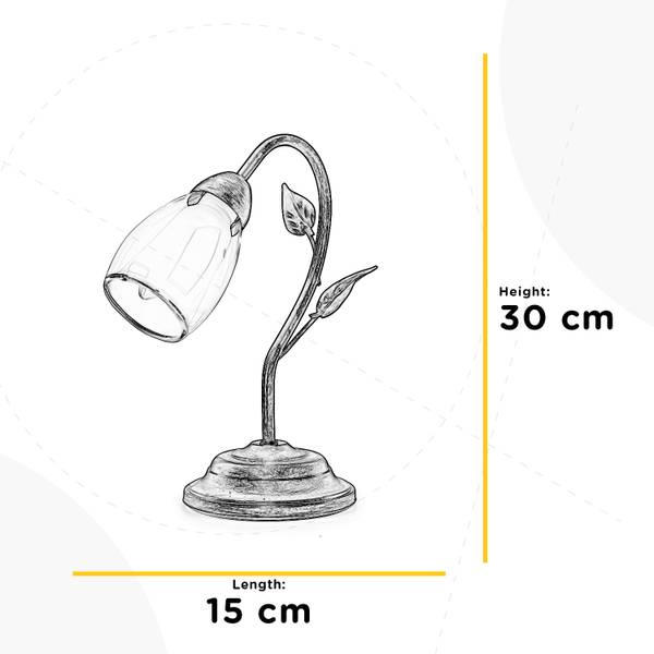 Lampe de table Liliana - Type A Verre transparent / Fer - 1 ampoule
