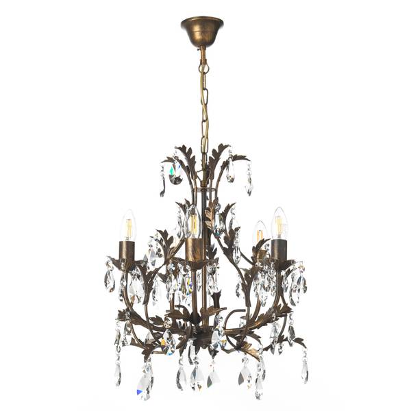 Lustre Botte Fer / Verre cristallin - Nb d'ampoules : 5
